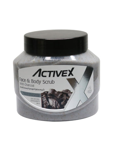 ActiveX Face & Body Scrub 500ml - Charcoal | Detoxifying and Purifying Skincare